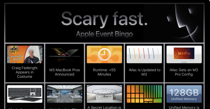 apple scary fast bingo