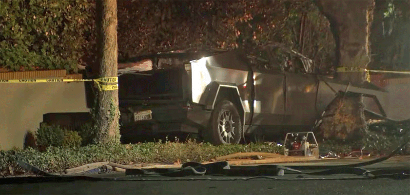 apple tesla cybertruck crash