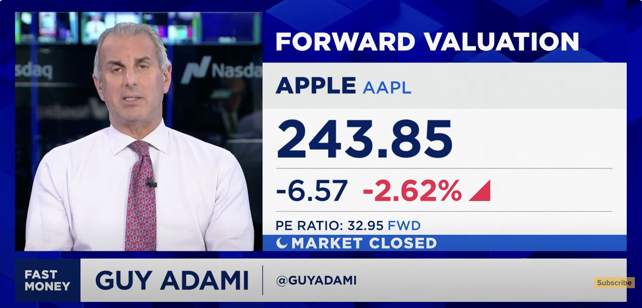 apple down Thursday cnbc